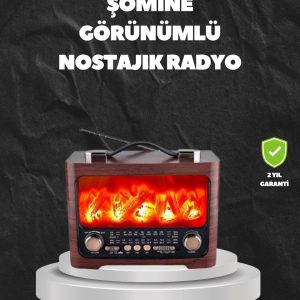 Solar Şarjlı Şömine Işıklı Bluetooth Hoparlör – Radyo USB TF Kart Destekli