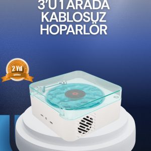 Bluetooth Hoparlör – 3-ü-1 Saatli Gece Lambası ve Vintage Tasarım