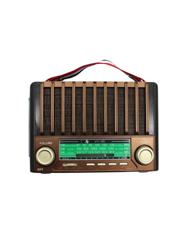 KTF-1428 Güneş Paneli Şarjlı Nostaljik Bluetooth Hoparlör – FM/AM/SW Radyo USB/SD Desteği Taşınabilir Tasarım