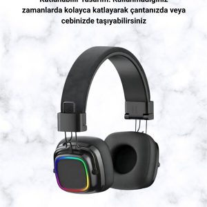 Renkli Işık Efektli Bluetooth 5.3 Müzik Kulaklığı