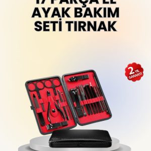17 Parçalık Deri Kaplamalı Manikür Seti