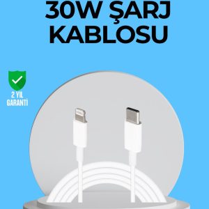 Dayanıklı TPE Lightning Kablo – 30W Hızlı Şarj ve Veri Transferi