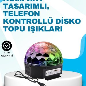 Bluetooth Bağlantılı Renkli Masaüstü Disko Topu Işık Gösterisi