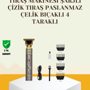 Şarjlı Titanyum Bıçaklı Saç ve Sakal Kesme Makinesi