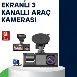 Üç Kameralı Araç Kamerası Full HD Gece Görüş G-Sensör