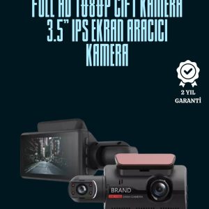 Çift Lensli Araç İçi Kamera – Park Koruma Gece Görüş ve Tarih Damgası