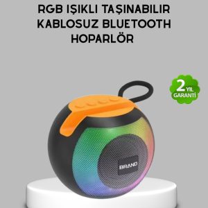Bluetooth 5.0 Hoparlör – RGB Işıklı Güçlü Bas ve 360° Surround Ses