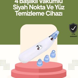 USB Destekli 4 Başlıklı Siyah Nokta Vakum Cihazı – Gözenek Temizleyici ve Cilt Yenileyici Bakım Aleti