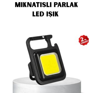 USB Type-C Şarjlı Mini Fener – Manyetik Katlanabilir ve Şişe Açacaklı Tasarım