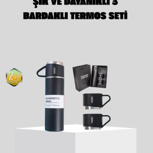 Paslanmaz Çelik 500 ml Termos Seti – 8 Saat Isı Koruma Vakumlu Sızdırmaz ve Taşınabilir
