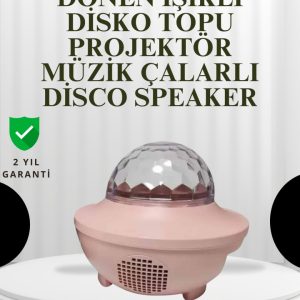 Sesle Etkileşimli Yıldız Projektörlü Gece Lambası – Bluetooth Hoparlörlü USB Girişli Dönen Okyanus