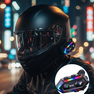 IPX6 Su Geçirmez Intercom 1000m Bağlantı 1000mAh Batarya RGB Işıklı