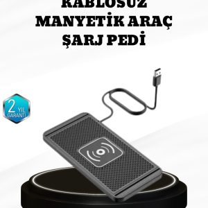 15W Manyetik Kablosuz Şarj Pedi Araç Masa Kullanımına Uygun Qi Şarj Cihazı