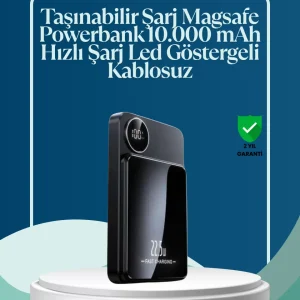 10000mAh Kapasiteli Manyetik USB-C ve Kablosuz Powerbank W09
