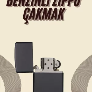Çakmak Parlak Siyah Benzinli Çakmak Cep Boy Doldurulabilir