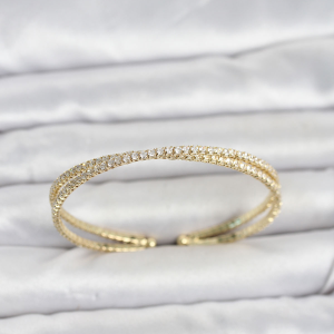 Pirinç Gold Renk Zirkon Taşlı Kadın Küpe 5886