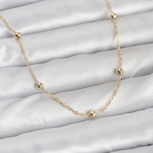 CM 14K Gold Renk Lazerli Zincir Model Kadın Kolye 5886