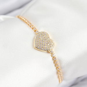 316L Çelik Gold Renk Zirkon Taşlı İç İçe Geçmeli Oval Küpe 5886