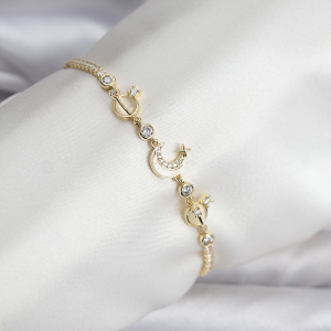 Pirinç Gold Renk Yıldız Kadın Küpe 5886