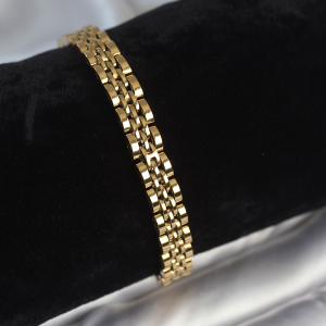 316L Çelik 7 mm Kalınlıkta Gold Renkli Erkek Bileklik 5886
