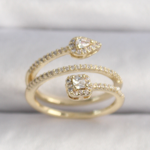 316L Çelik Gold Renk Zirkon Taşlı Mavi Göz Tasarımlı Halka Küpe 5886