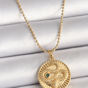 316L Çelik Zincir Gold Renk Ay Yıldız Unisex Kolye 5886