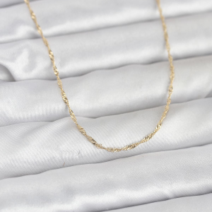 CM 14K Gold Renk Pirinç Ataç Zincir Kadın Kolye 5886