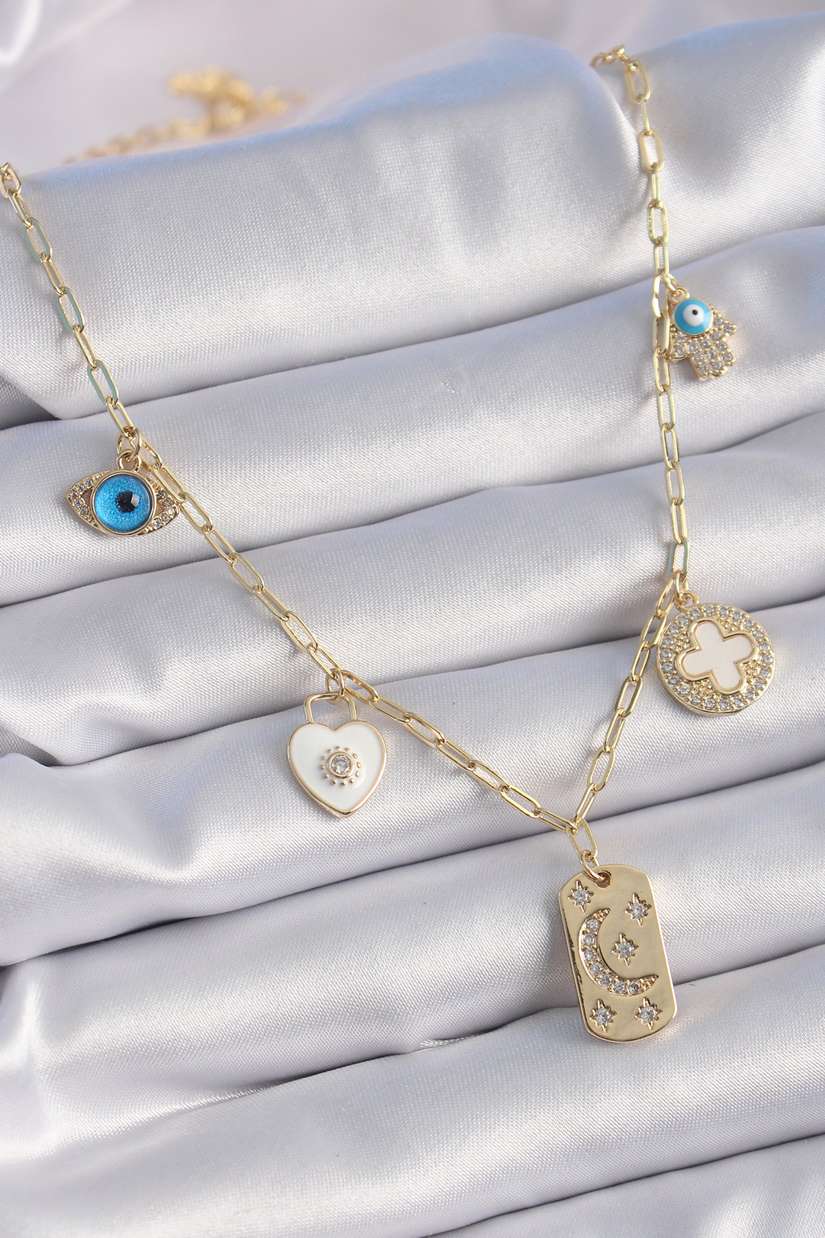 Pirinç Gold Renk Kahverengi Taşlı Vintage Kadın Küpe 5886