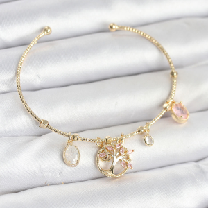 316L Çelik Zincir Gold Renk Kalp Model Zirkon Taşlı Kadın Kolye 5886