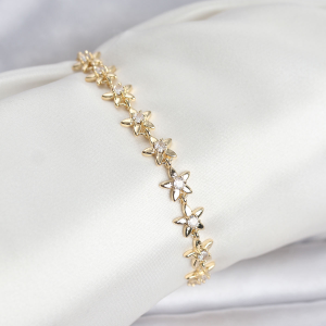 Kahverengi Vintage Model Gold Renk Kadın Küpe 5886