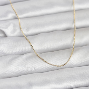 CM 14K Gold Renk Lazer İnce Zincirli Kadın Kolye 5886