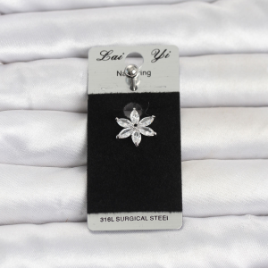 316L Cerrahi Çelik Lotus Model Göbek Piercing 5886