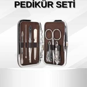 Manikür Pedikür Seti 7 Parça Tırnak Makası Kaş Makası Cımbız Çantalı