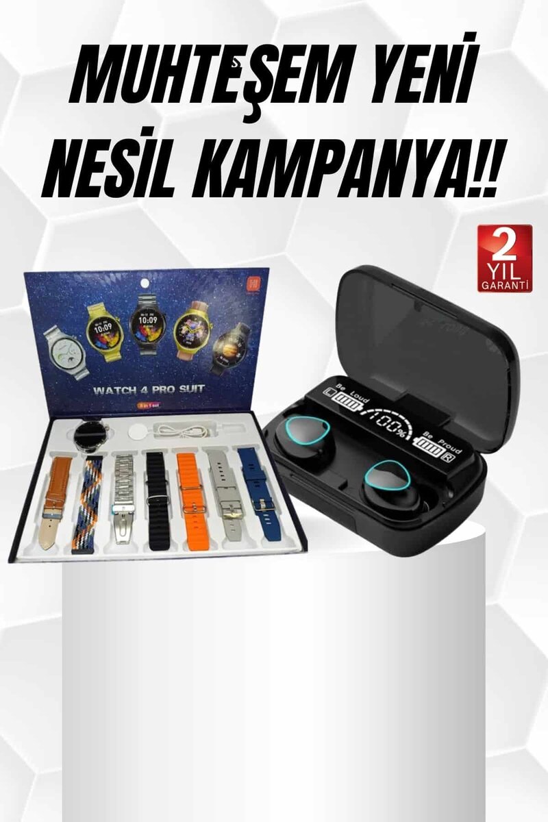 Ucuz Kaliteli Yeni Nesil 7 Kordonlu Akıllı Saat ve Kablosuz Bluetooth Kulaklık ANC Özelliği 1 Ucuz Kaliteli Yeni Nesil 7 Kordonlu Akıllı Saat ve Kablosuz Bluetooth Kulaklık ANC Özelliği