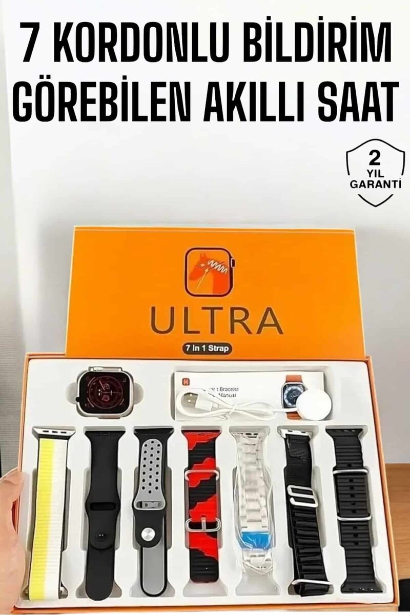 Akıllı Saat 7 Farklı Kordonlu Arama Cevaplayan Bildirim GPS Özelliği 1 Akıllı Saat 7 Farklı Kordonlu Arama Cevaplayan Bildirim GPS Özelliği