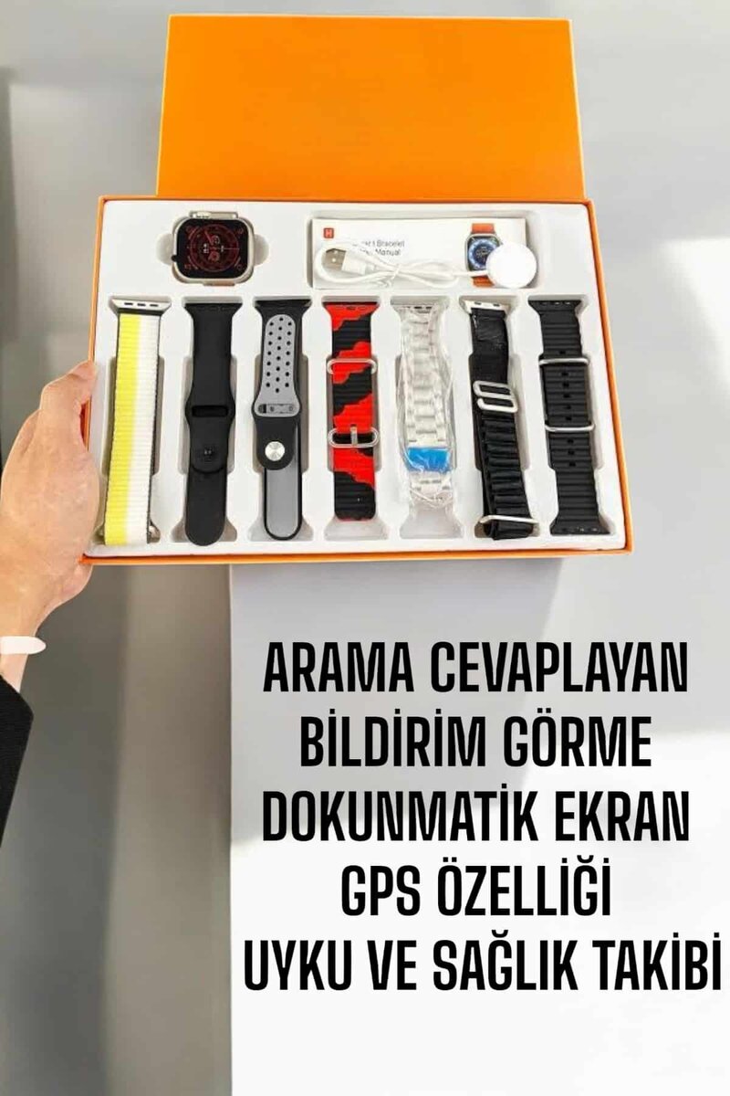 Akıllı Saat 7 Farklı Kordonlu Arama Cevaplayan Bildirim GPS Özelliği 4 Akıllı Saat 7 Farklı Kordonlu Arama Cevaplayan Bildirim GPS Özelliği - Görsel 4