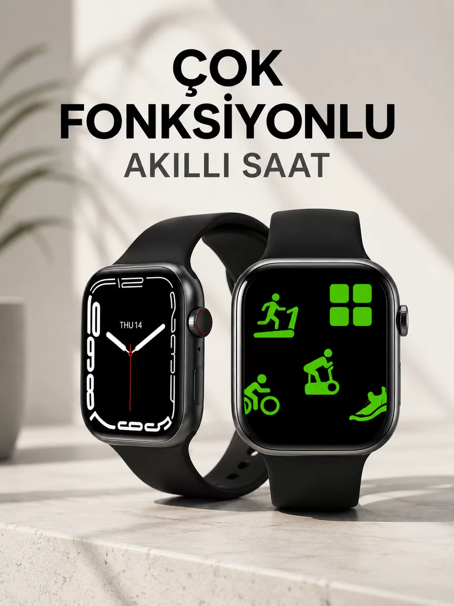 Akıllı Saat Tema Değiştirme Uyku ve Sağlık Takibi Sesli Asistan Bildirim Görme 1 Akıllı Saat Tema Değiştirme Uyku ve Sağlık Takibi Sesli Asistan Bildirim Görme