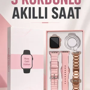 Akıllı Saat Amoled Ekran 3 Kordonlu Aksesuar Hediyeli Sesli Görüşme