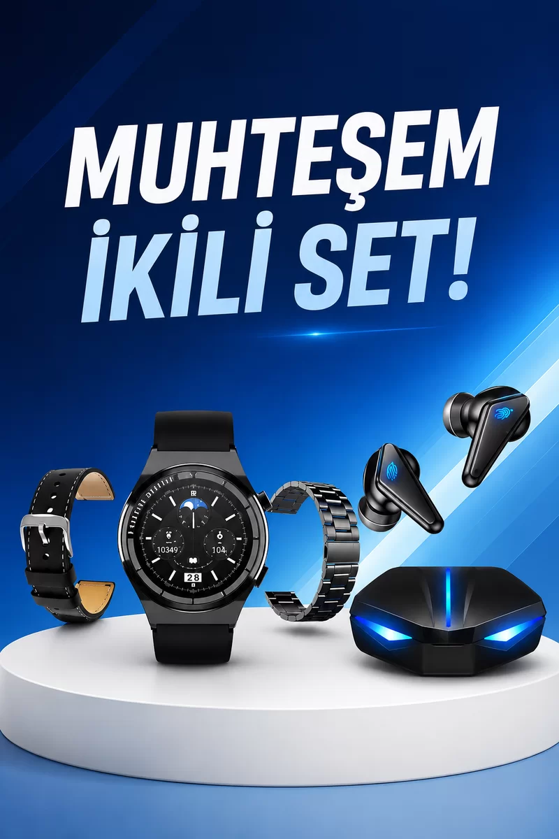 Kablosuz Bluetooth Bağlantılı Kulaklık ve Dokunmatik Ekran Akıllı Saat Arama Cevaplama 1 Kablosuz Bluetooth Bağlantılı Kulaklık ve Dokunmatik Ekran Akıllı Saat Arama Cevaplama