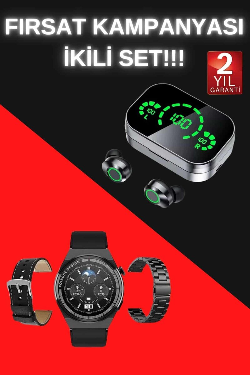 TWS Bluetooth Kulaklık ve Akıllı Saat Uyku Takibi Nabız Ölçer Uzun Pil Ömrü 1 TWS Bluetooth Kulaklık ve Akıllı Saat Uyku Takibi Nabız Ölçer Uzun Pil Ömrü
