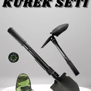 Kazma Kürek Seti Pusulalı Katlanır Portatif Kazma Kürek Seti Çok Fonksiyonlu Katlanabilir