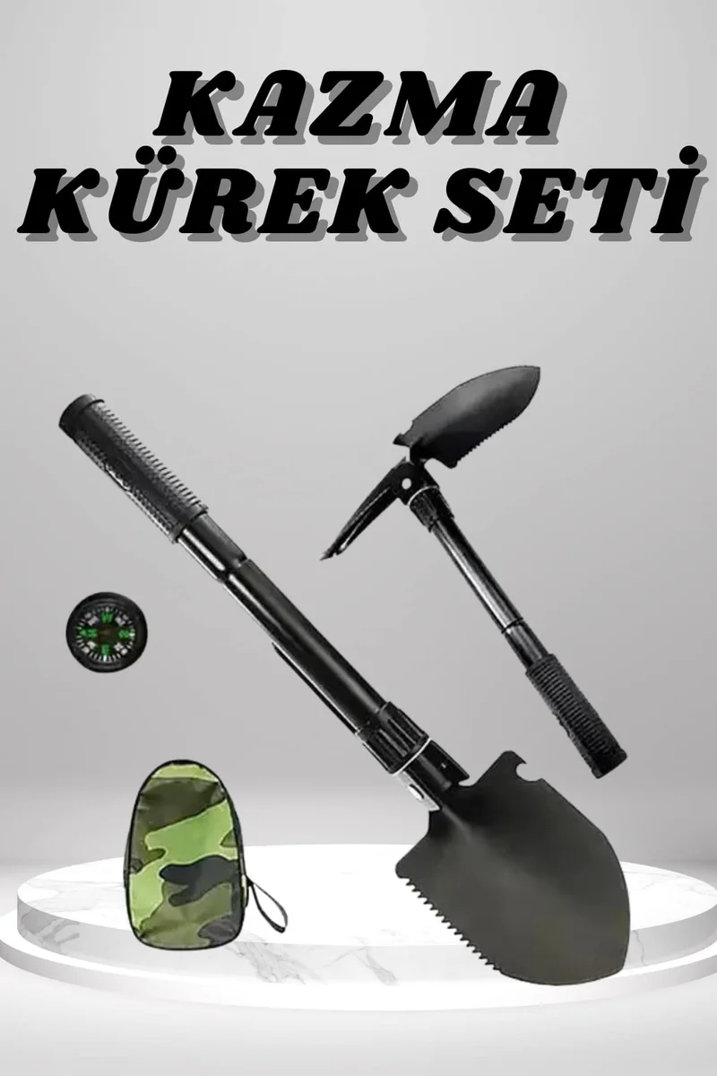 Kazma Kürek Seti Pusulalı Katlanır Portatif Kazma Kürek Seti Çok Fonksiyonlu Katlanabilir 1 Kazma Kürek Seti Pusulalı Katlanır Portatif Kazma Kürek Seti Çok Fonksiyonlu Katlanabilir