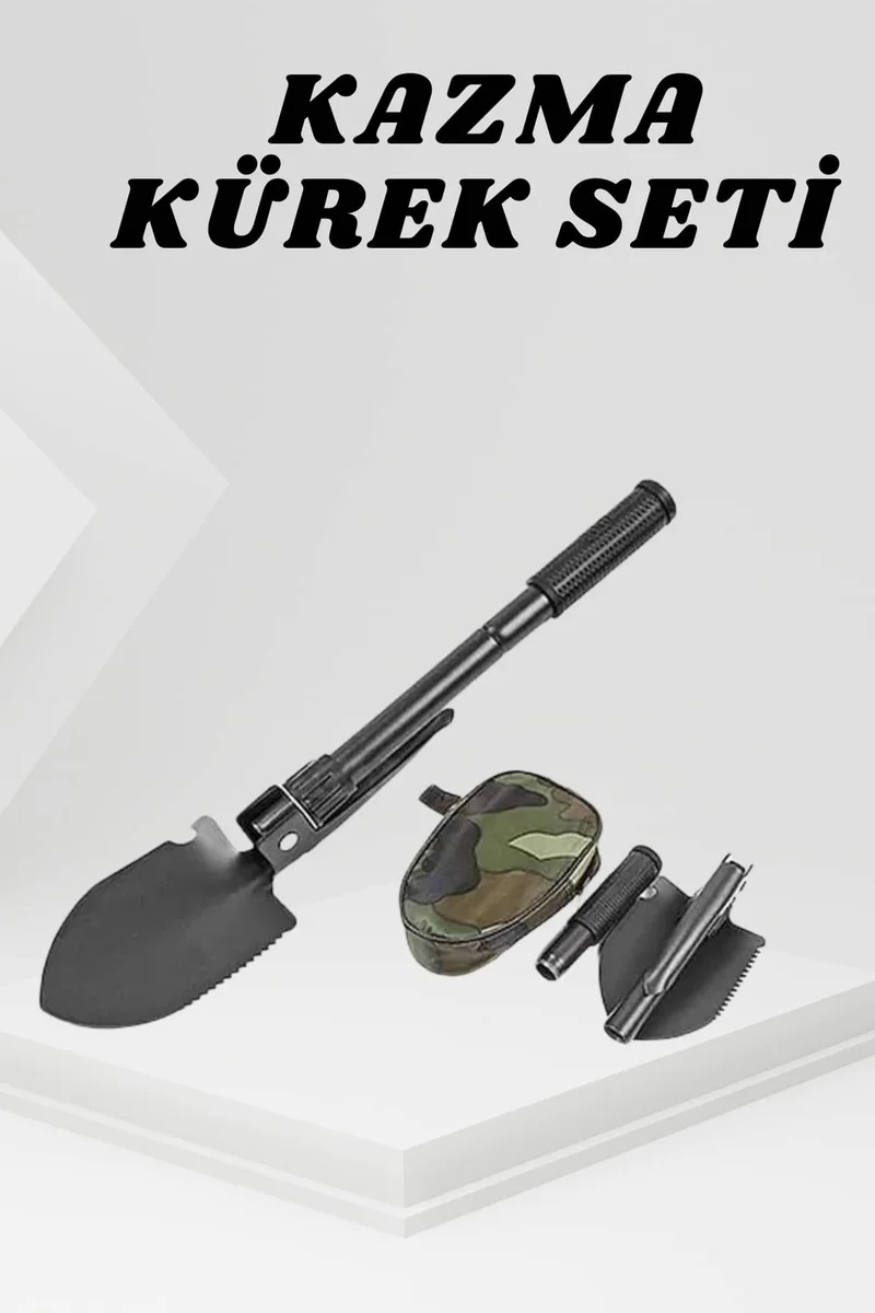 Katlanabilir Kamp Küreği Küçük Kazma Kürek Seti Pusulalı 1 Katlanabilir Kamp Küreği Küçük Kazma Kürek Seti Pusulalı