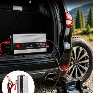 2000W Araç İnverter Aküden Güç Dönüştürücü Elektrik Üreten Taşınabilir