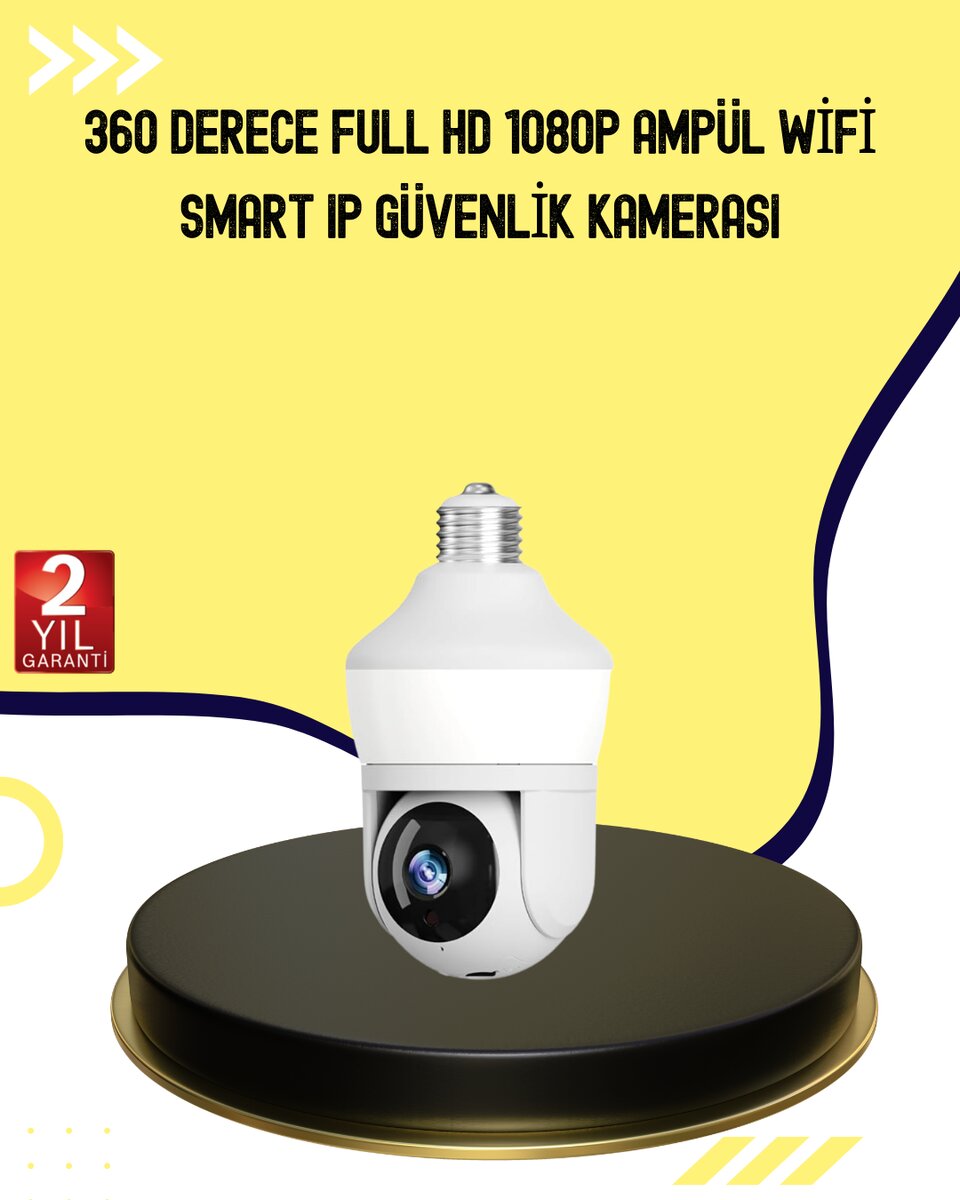 1080P Görüntü Kaliteli Wi-Fi Ampul Tipi Güvenlik Kamerası 2 1080P Görüntü Kaliteli Wi-Fi Ampul Tipi Güvenlik Kamerası - Görsel 2