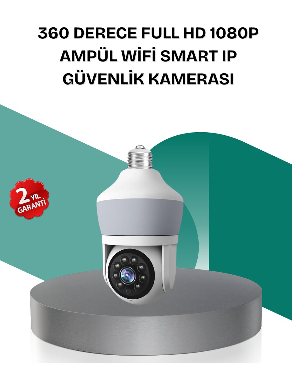 Kablosuz 360° Döner Başlıklı Full HD Güvenlik Kamerası 2 Kablosuz 360° Döner Başlıklı Full HD Güvenlik Kamerası - Görsel 2