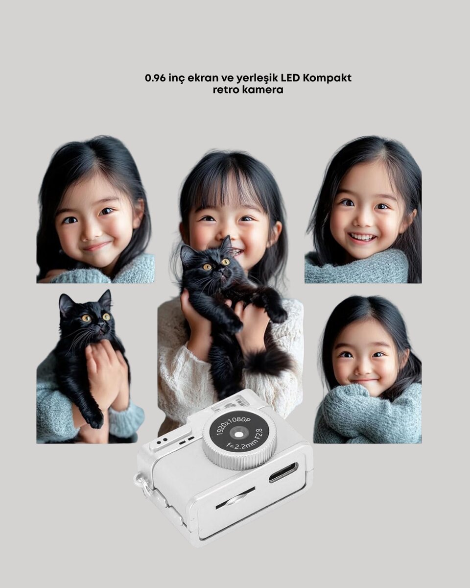 Taşınabilir Cep Boy Dijital Kamera LED Işıklı 1080P Video Çekim 6 Taşınabilir Cep Boy Dijital Kamera LED Işıklı 1080P Video Çekim - Görsel 6