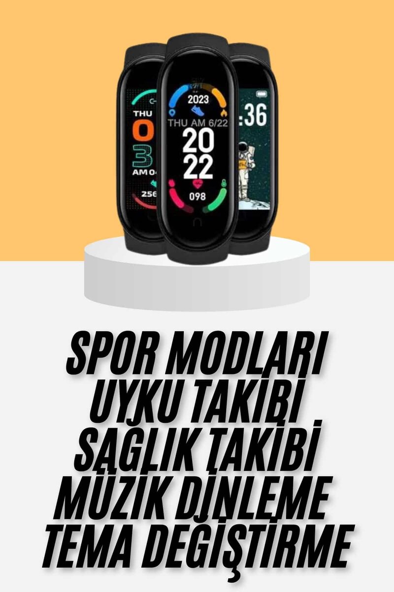 M6 Akıllı Bileklik Siyah Adımsayar Spor Takibi Android ve İOS Uyumlu 1 M6 Akıllı Bileklik Siyah Adımsayar Spor Takibi Android ve İOS Uyumlu