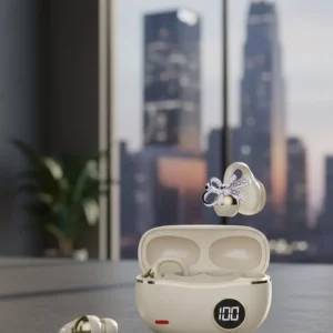 Handsfree Kablosuz Bluetooth Kulaklık Kristal Net Ses 2 Kurdele Küpe Hediyeli