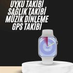 Akıllı Saat Kulaklık Hediyeli Uyku ve Sağlık Takibi Yapabilen Uzun Ömürlü